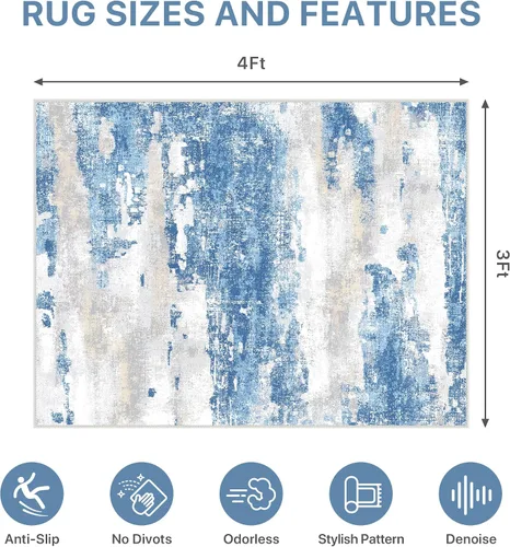 Miniatura 9 de Tapete para silla de oficina para suelo de azulejos de madera dura, tapete abstracto de 36 x 48 pulgadas para silla de oficina en sillas rodantes