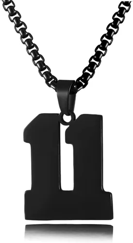 Miniatura 103 de Collar de Número Dorado para Hombre, Cadena de Acero Inoxidable con Colgante de Número para Atletas, Joyería Deportiva Personalizada para Niños