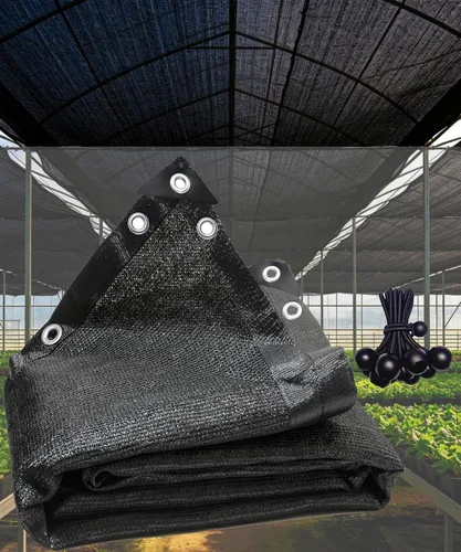 Lona de malla 90% negra de 6 x 14 pies, resistente con ojales, toldo para patio, jardín, invernadero, gallinero, plantas, verduras, piscina Negro