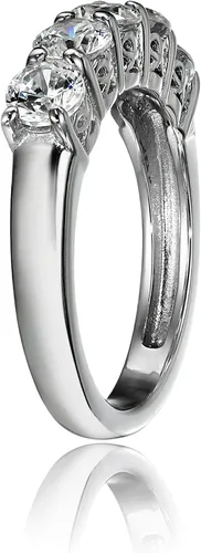 Miniatura 2 de Tienda Collection Sterling Silver Five-Stone Ring set with Round Cut Infinite Elements Cubic Zirconia