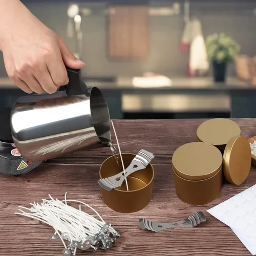 Miniatura 6 de Kit de fabricación de velas BBAXI con placa caliente electrónica, derretidora de cera de velas para fundir, incluye olla para verter, placa