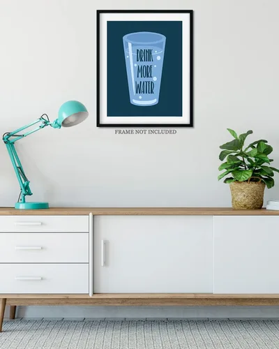 Miniatura 4 de Govivo Decoración de pared de cocina, arte de pared motivacional de agua, afirmaciones positivas, decoración de oficina, citas positivas, regalos
