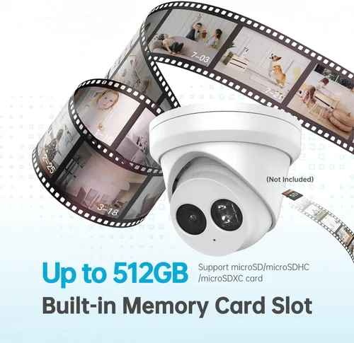 Miniatura 6 de DS-2CD2383G2-IU 4K 8MP Cámara IP PoE Turret Cámara al aire libre con detección de humanos/vehículos, lente de 0.110 in, visión nocturna, IP67, IK10