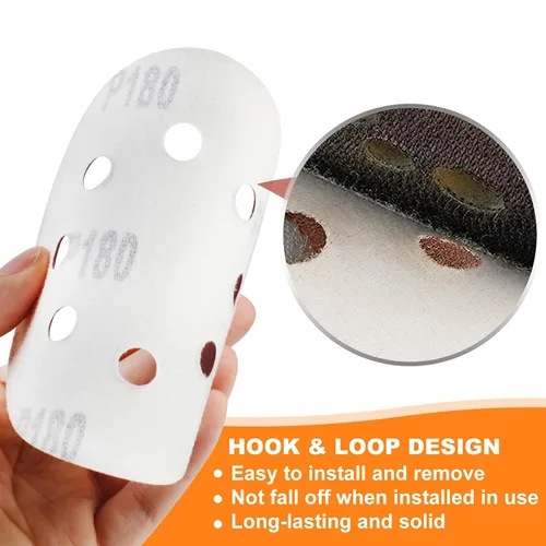 Miniatura 5 de 150 PCS Discos de Lijado de 5 Pulgadas, Almohadillas Premium para Lijadora Orbital en 9 Granos Diferentes - 40 80 120 180 240 320 400 600 800 Grano