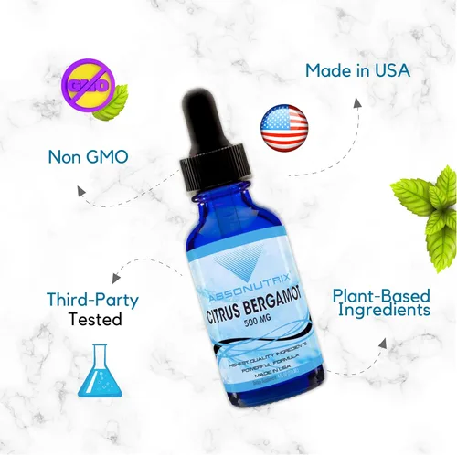 Miniatura 8 de Extracto de bergamota cítrica de 500 mg, botella de 4 onzas líquidas, 200 porciones potentes, gotas líquidas fáciles de consumir, absorción rápida