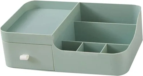 minkissy Caja de almacenamiento de escritorio para el cuidado de la piel, maquillaje, tocador, joyero, organizador de cosméticos, vitrinas de