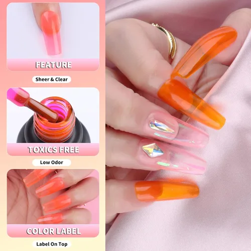 Miniatura 3 de Kit de esmalte de uñas de gel, 12 colores brillantes con purpurina 9D camaleón ojo de gato, juego de esmalte de uñas de gel con base de luz