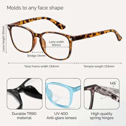 Miniatura 6 de CCVOO 2.5 Lentes de lectura para mujer, gafas de lectura, lentes de lectura de luz azul para mujer, gafas de lectura *Mezcla C1