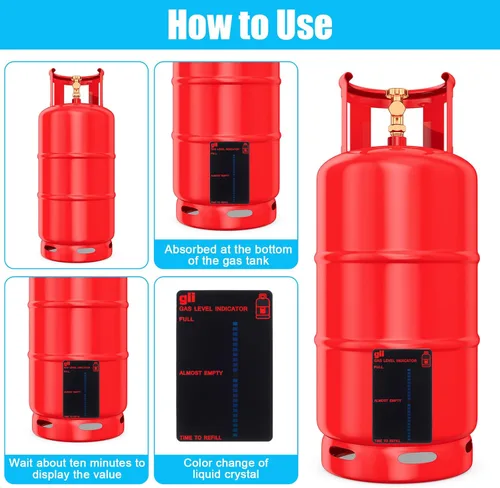 Miniatura 6 de Indicador de nivel de gas, indicadores de nivel de combustible, etiqueta engomada para tanque de propano pequeño, para el hogar, cocina, barbacoas