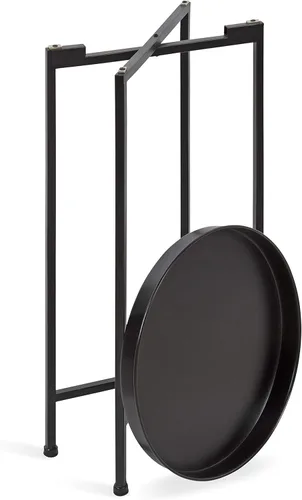 Miniatura 6 de Kate and Laurel Celia - Mesa decorativa redonda de metal plegable con bandeja superior, negro