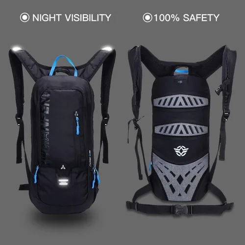 Miniatura 5 de WINDCHASER Mochila de ciclismo, mochila de bicicleta de 10 L, bolsa impermeable transpirable para viajes al aire libre, senderismo, escalada, Negro