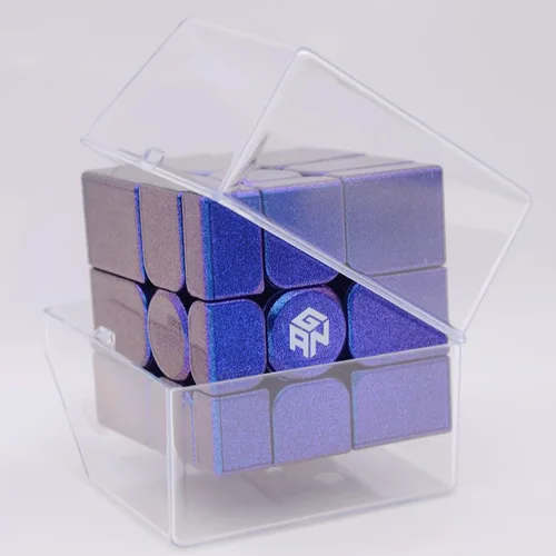 Miniatura 5 de Bukefuno GAN Mirror M UV 3x3 Speed Cube 2022 Rompecabezas magnético cubos de color morado (versión UV)