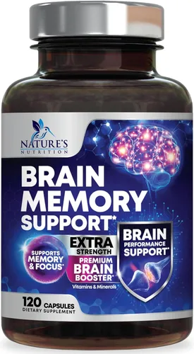Miniatura 12 de Píldoras de suplemento de memoria cerebral, nootrópicos de fuerza 3X para concentración, claridad y apoyo de enfoque, salud cerebral, vitaminas