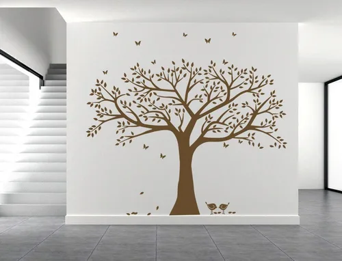 Miniatura 2 de árbol familiar calcomanía decorativa para pared mariposas y aves arte de pared vinilo calcomanía decorativa para pared marco para fotos árbol