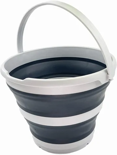 Miniatura 15 de SAMMART Cubo de plástico plegable de 10 L (2.6 galones), bañera redonda plegable, cubo de agua portátil para pesca, bote de agua para exteriores