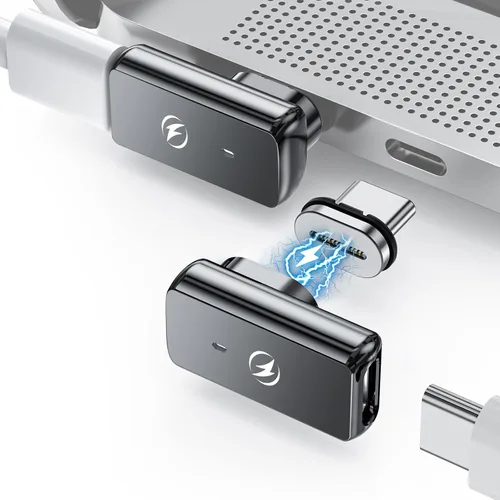 Miniatura 9 de Adaptador magnético USB tipo C, (paquete de 2) adaptador USB C magnético de 24 pines con PD 140 W USBC 4 20 Gbps transferencia de datos 8K 60Hz