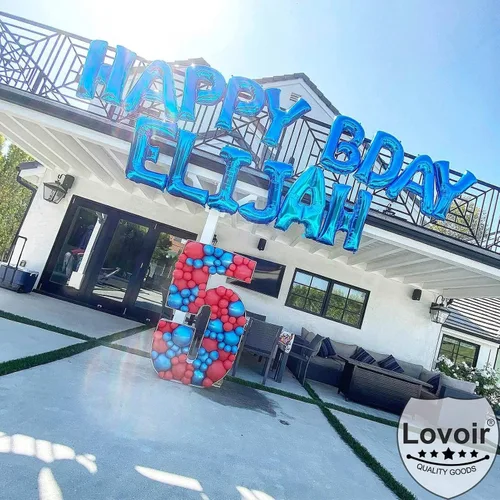 Miniatura 5 de Lovoir Globos azules grandes de 40 pulgadas con letra C de gran tamaño, globo de helio de aluminio de Mylar para decoración de fiesta de cumpleaños