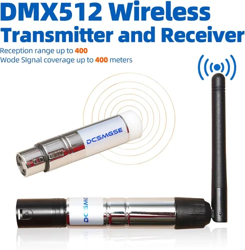 Miniatura 2 de DMX inalámbrico, 3 piezas DMX512 DMX Dfi DJ 2.4G inalámbrico 2 receptor y 1 transmisor etapa control de iluminación