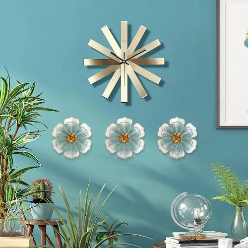 Miniatura 3 de Decoración artística de pared de flores de metal, escultura floral moderna y rústica de 9.5 pulgadas, hierro envejecido para colgar en la pared