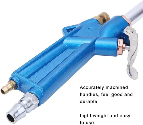 Miniatura 3 de Pistola de soplado neumática de alcance extendido de 15.75 pulgadas con entrada NPT de 1/4 pulgadas, plumero de aire resistente para limpieza