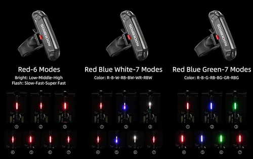 Miniatura 2 de ROCKBROS Luz trasera de bicicleta USB recargable LED luz trasera de bicicleta 6 modos IPX4 luz trasera de bicicleta para conducción nocturna