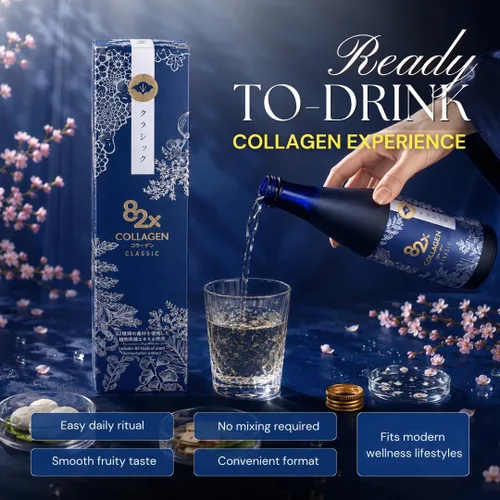Miniatura 4 de 82X Classic Collagen - Péptidos de colágeno de atún de pescado marino, bebida líquida para piel, cabello y uñas de Japón con 82 plantas fermentadas