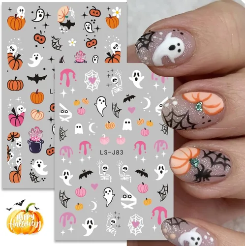 Miniatura 2 de Calcomanías de arte de uñas de Navidad 5D en relieve autoadhesivas para arte de uñas, lindos gnomos de Papá Noel, muñeco de nieve, árbol de Navidad