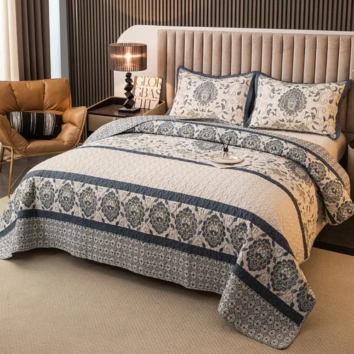 Miniatura 7 de Juego de ropa de cama de edredón bohemio tamaño King, 3 piezas de color rojo (1 edredón, 2 fundas de almohada), juego de ropa de cama ligero