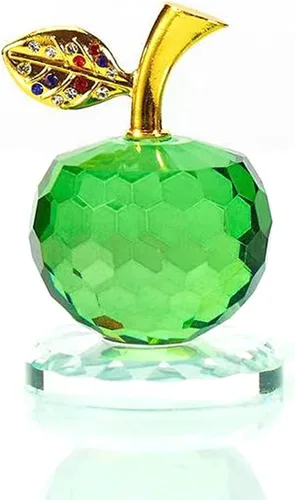 Miniatura 8 de LOTOWELZON Figura base de 1.969 in/1.97 pulgadas, figura de manzana de cristal, decoración del hogar, adorno de pisapapeles de cristal K9
