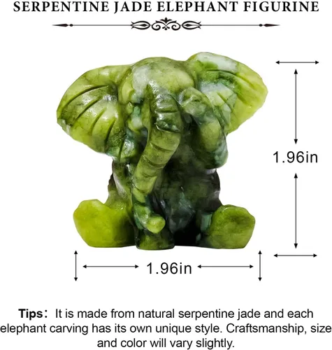 Miniatura 2 de Apengshi Figura de cristal natural, elefante de piedra cruda de jade, estatua decorativa de animal (elefante lindo)