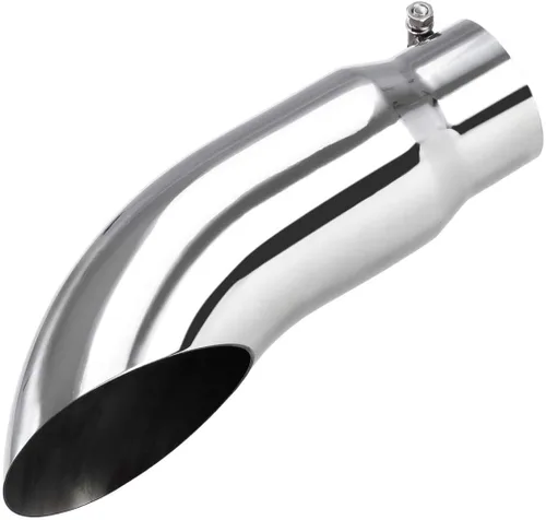 Upower Punta de escape diésel que gira hacia abajo 4 pulgadas entrada 5 "diámetro de salida 16" de largo acero inoxidable 304 perno en el tubo de