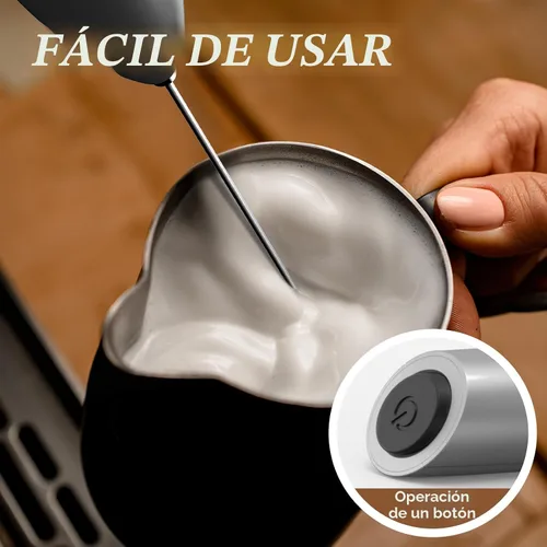 Miniatura 2 de SIMPLETASTE Espumador de Leche Manual Operado con Batería Eléctrico Creador de Espuma, Mezclador de Bebidas con Batidor de Acero Inoxidable