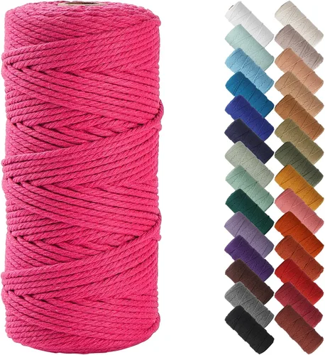 Miniatura 97 de NOANTA - Cuerda de macramé color beige natural, 1/8 pulgadas (3 mm) x 109 yardas (100 metros), cuerda de algodón colorido para colgar en la pared
