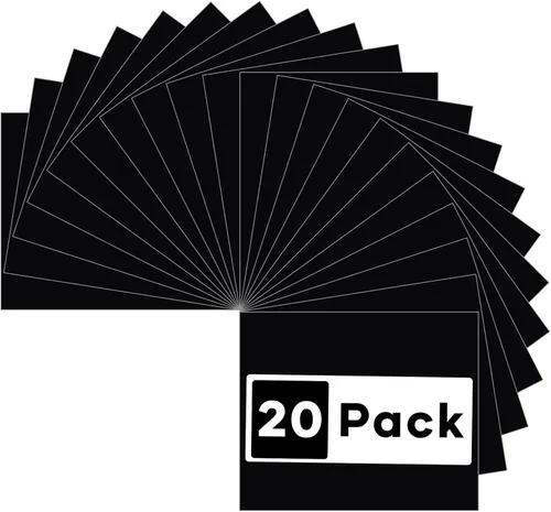 Miniatura 24 de HTVRONT Vinilo de transferencia de calor, 18 paquetes de vinilo para planchar para camisetas, 12 x 10 pulgadas, vinilo HTV fácil de cortar, Negro