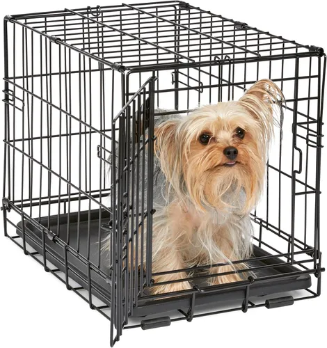 Miniatura 20 de MidWest Homes for Pets - Jaula para perros iCrate de una puerta, mejorada, incluye bandeja a prueba de fugas, patas protectoras de pisos, panel
