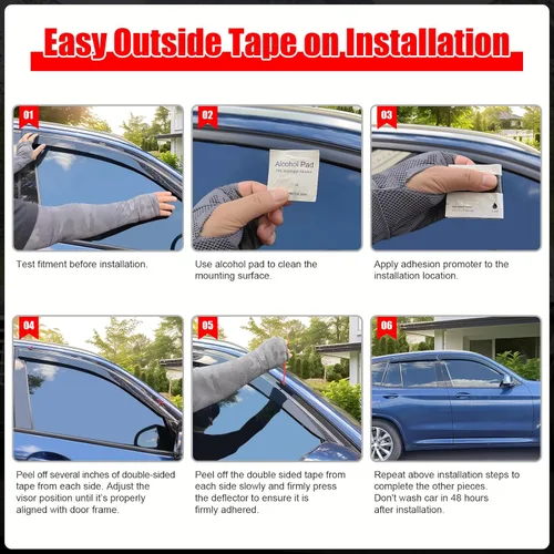 Miniatura 7 de IKON MOTORSPORTS - Viseras de ventana compatibles con Toyota Camry 2007-2011, deflectores de viento Aero JDM ahumados, 2008 2009 2010