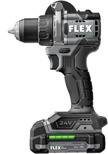Miniatura 4 de FLEX Kit de taladro de 2 velocidades sin escobillas de 24 V sin escobillas de 1/2 pulgada y 1000 In-Lbs con (2) batería de litio de 2.5 Ah