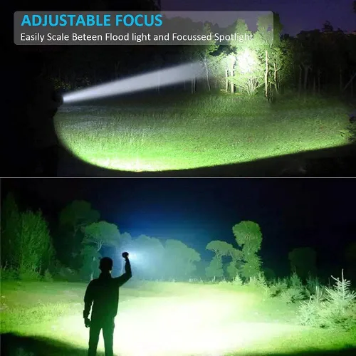 Miniatura 5 de Hoxida Linterna recargable LED (batería incluida), linterna LED magnética con luz lateral COB, 1200 lúmenes, LED súper brillante, impermeable