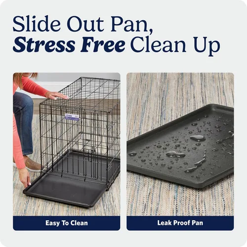 Miniatura 6 de MidWest Homes for Pets - Jaula para perros iCrate de una puerta, mejorada, incluye bandeja a prueba de fugas, patas protectoras de pisos, panel