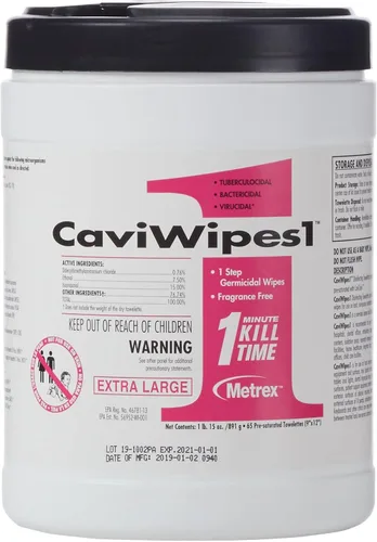 Miniatura 9 de Metrex CaviWipes1 Toallas desinfectantes de superficie XL – Toallitas desinfectantes no tejidas duraderas para superficies duras y no porosas