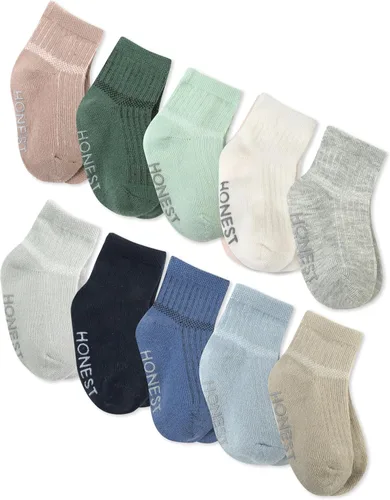 HonestBaby Paquete múltiple de calcetines acogedores hechos de forma sostenible para bebés, niños pequeños, niños, niñas, unisex, hombres y mujeres