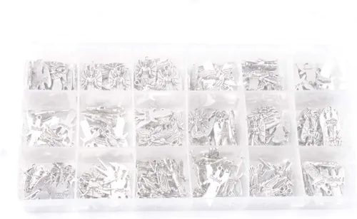 Miniatura 6 de ChangJin - Una caja de 180 dijes de ángeles de metal plateado envejecido para hacer joyas en almacenamiento (7 estilos), Metal, No es una piedra