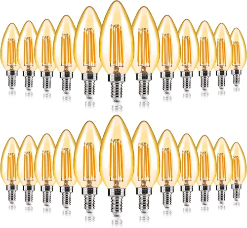 Miniatura 16 de ALAMPEVER Paquete de 6 bombillas para lámpara de techo, equivalente a 40W, foco E12 de candelabro, foco LED regulable de 330 lm, 2200 K blanco