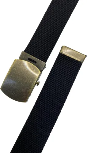 Miniatura 4 de Cinturón de lona para cinturón, cinturón militar, cinturón de golf, cinturón de uniforme con hebilla de latón antiguo y punta de 50 pulgadas