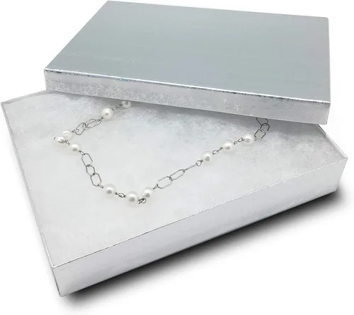 Miniatura 16 de TheDisplayGuys - Paquete de 25 cajas de joyería de papel kraft #75 con relleno de algodón, negro mate (7-1/8 x 5-1/5 x 1-1/3 pulgadas), regalo, Mate