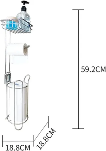 Miniatura 2 de Estante de baño de metal para papel higiénico, estante movible, estante de pañuelos Freetanding, estante organizador de piso, estante organizador