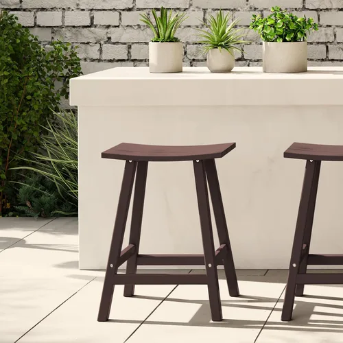Miniatura 87 de WestinTrends Malibu - Juego de 2 taburetes para sillín para exteriores/patio, 24 alturas, color rojo