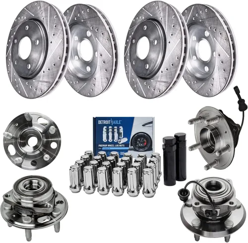 Miniatura 42 de Detroit Axle - 4 rotores de freno para Chevrolet Cruze Volt Orlando Verano, rotores de freno de disco perforados y ranurados de repuesto : rotor
