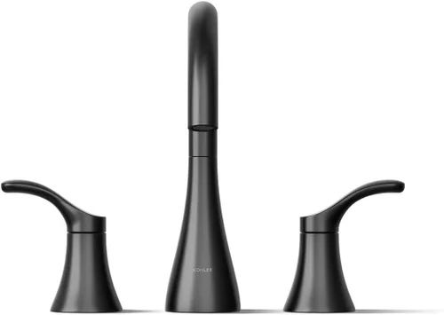 Miniatura 6 de KOHLER K-T26426-4-BL - Moldura simple para grifo de baño, metal duradero de alta calidad, resistente a la corrosión, diseño elegante, negro mate