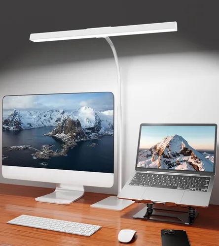 Lámpara de escritorio LED para el hogar y la oficina con base, luz de tarea para arquitectos que cuida los ojos con cuello de ganso ajustable de